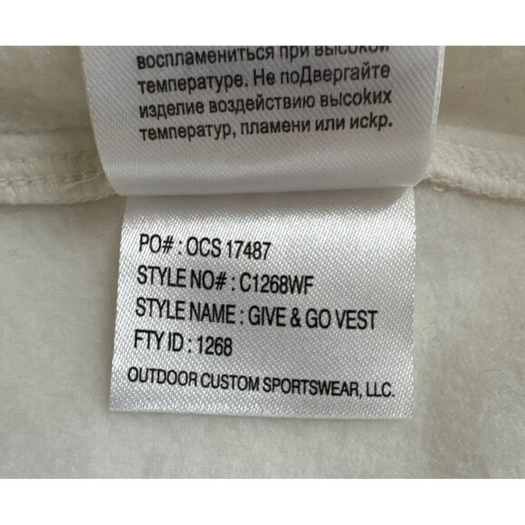 Columbia Fleece Vest Womens Medium Ivory Full Zip Give and Go Layer FCA Logo NEW - Picture 13 of 13